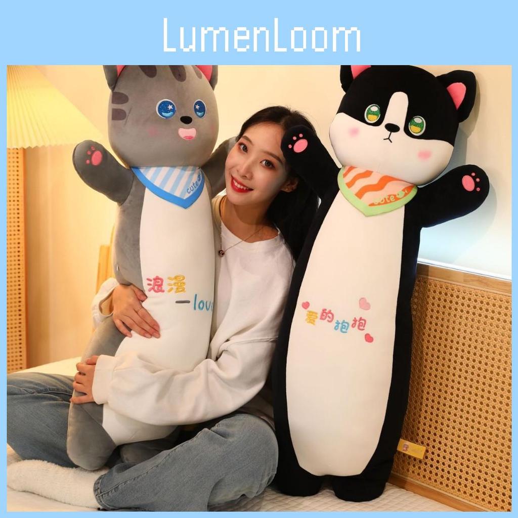 Bib Cat Husky Plush Toy Pillow Animal Stuffed Doll Bedroom Decoration Gift Kids