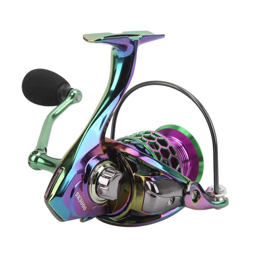 Lure Spinning Reel Metal Spinning Fishing Wheel Gapless 5.0:1 Speed Ratio Fishing Reel for Freshwater Saltwater SK3000