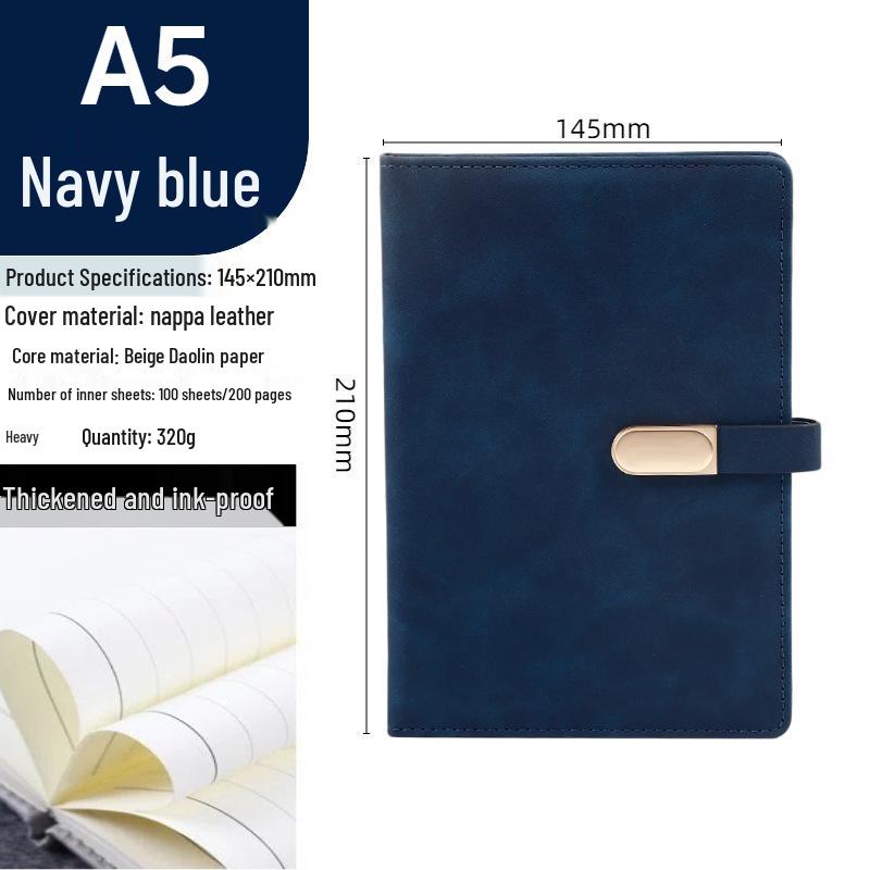 Business Notebook with Metal Buckle - Customizable Logo, Premium Conference Notepad Set