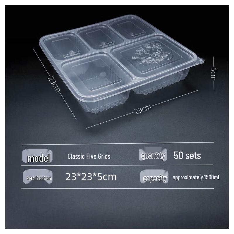 Zebian Divided Takeaway Meal Boxes