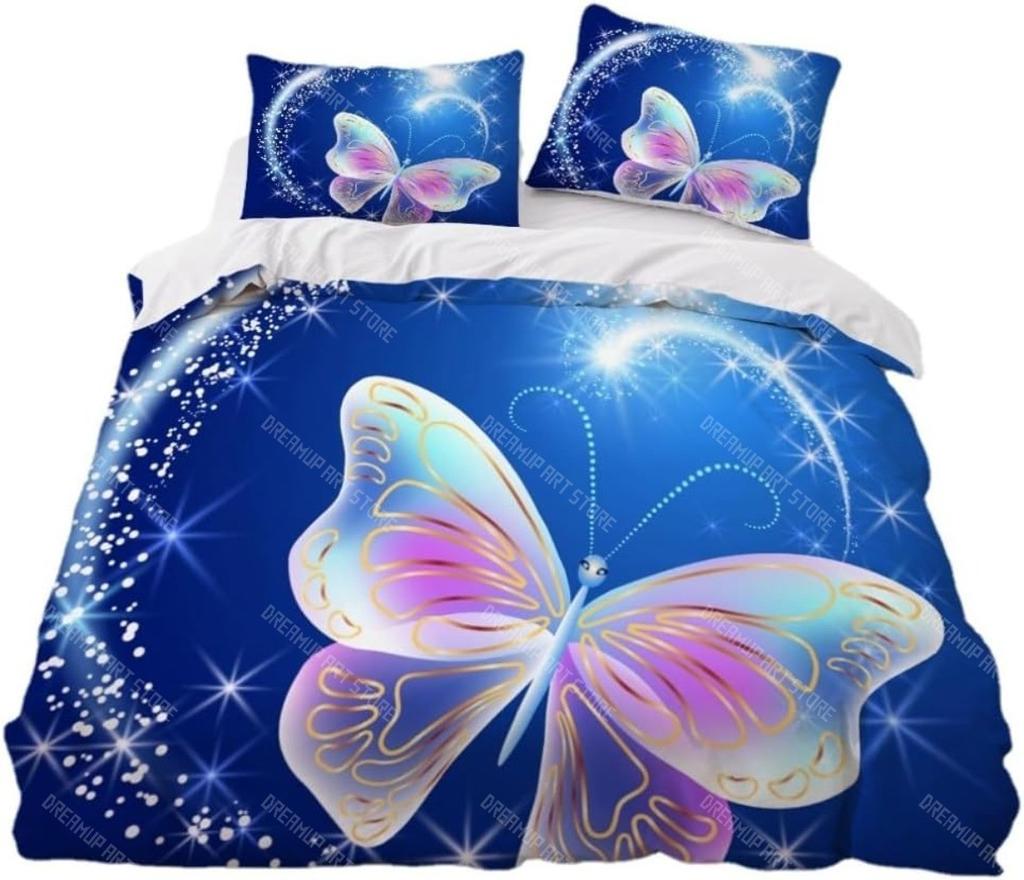 Butterfly Bedding Set Beautiful Colourful Butterflies 3D Prints Duvet Cover Scandinavian Queen Double Comforter Set Girl Gift