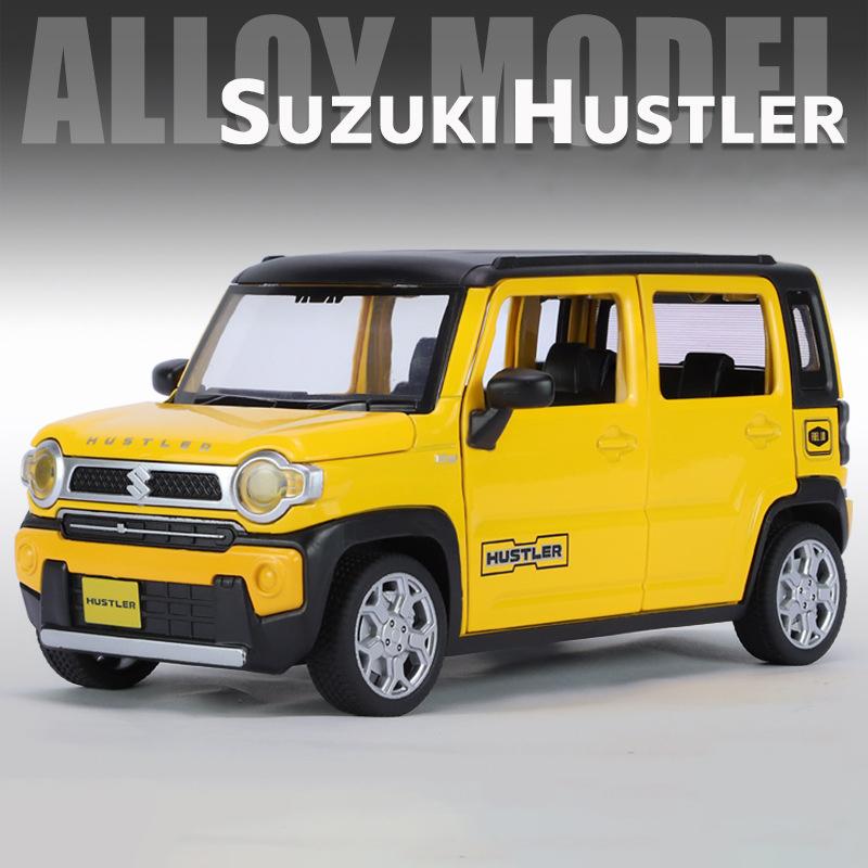 1/22 Suzuki Hustler SUV Alloy Car Model Sound and Light Pull Back Children's Toy Collectibles Birthday Gift