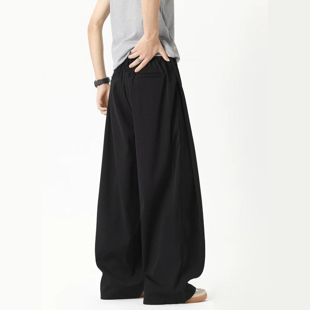 Wide-leg trousers men's new drape loose straight casual pants black versatile ruffian handsome loose trend trousers wholesale