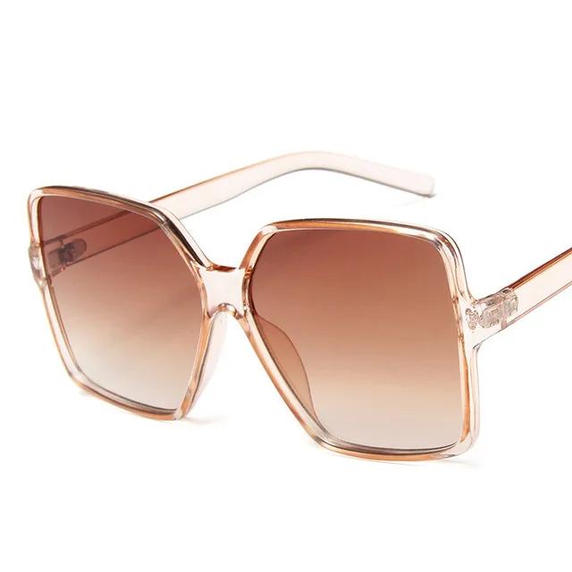 Fashion Women Oversize Sunglasses Gradient Shades Plastic Brand Designer Female Sun Glasses UV400