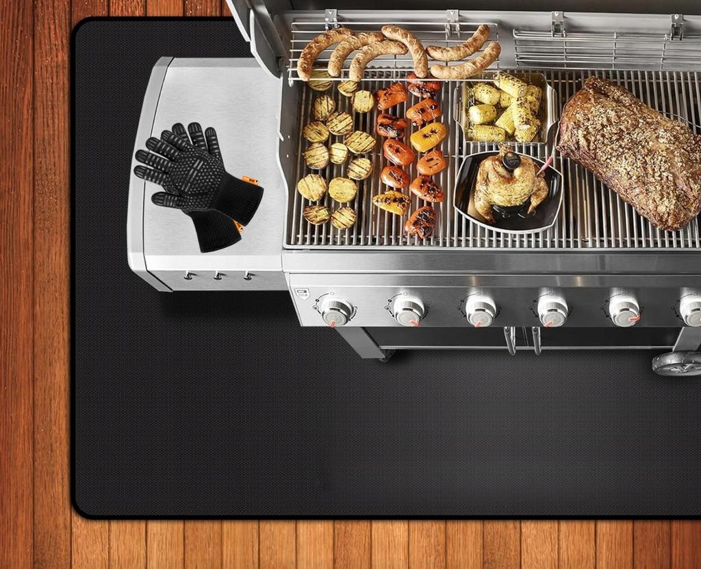 Barbecue POD Mat 152x102CM Stain-resistant Fire-resistant Terrace Lawn Protection