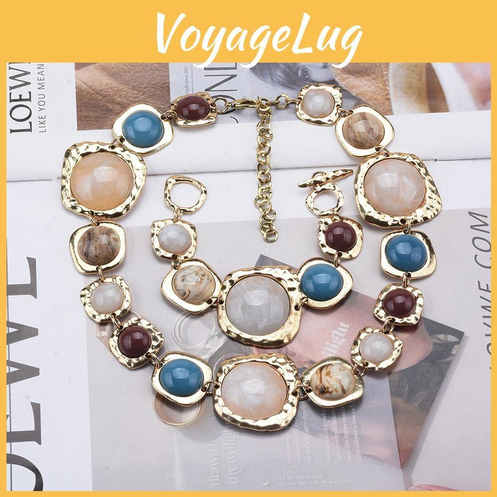 Trendy And Elegant Geometric Metal Stone Chain Hand