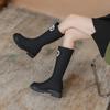Lange Stiefel Damen neue Herbst- und Winter-Mittelrohr kleine dicke Sohle Innenhöhenerhöhung hoher Schaft Ritterstiefel