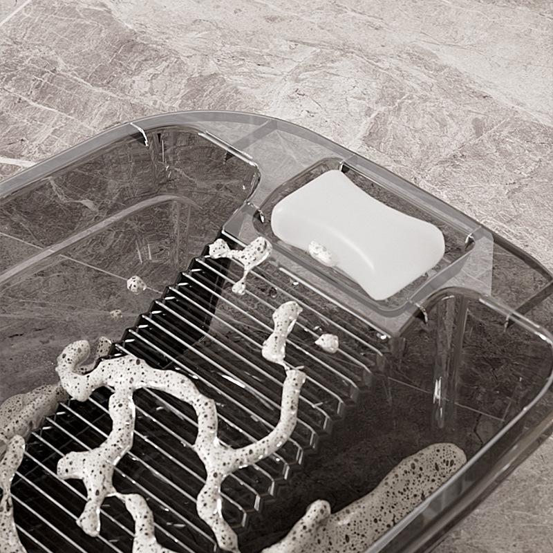Laundry Basin With Washboard Integrated Household Plastic Wash Basin Multifunctional Laundry Basin For Clothes Dorm Hand Washing