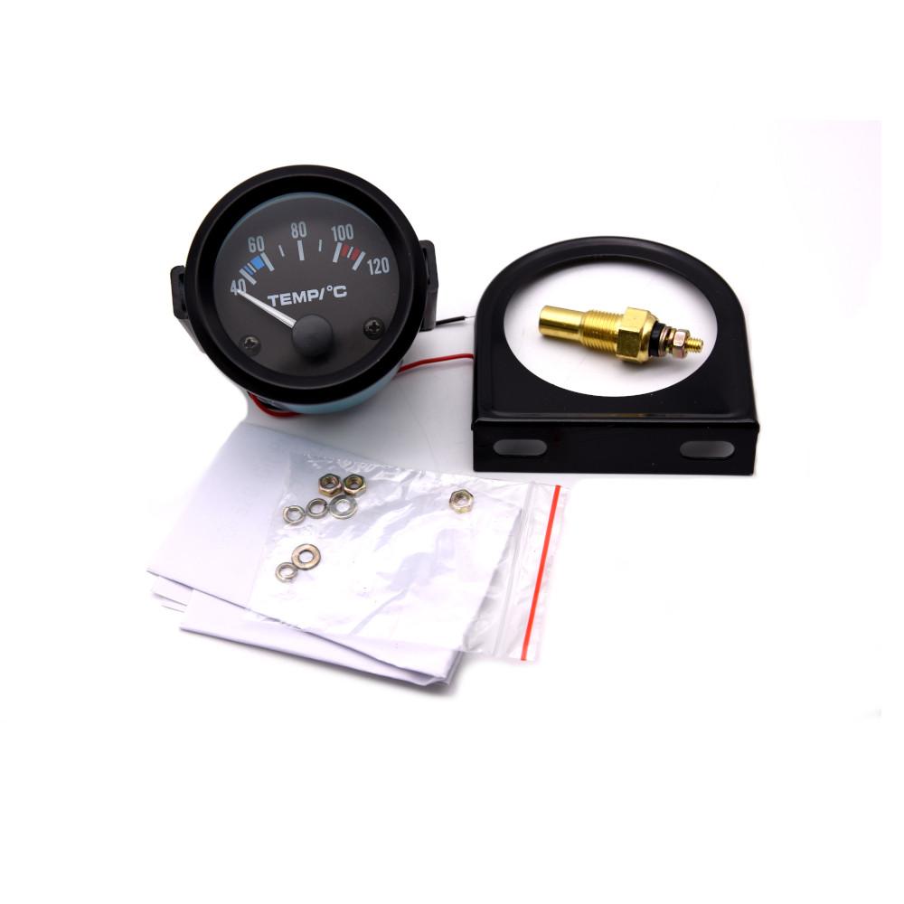 52-мм Датчик температуры воды 40~120 градусов Цельсия для двигателя автомобиля Цифровой термометр Датчик температуры воды Автомобильный прибор Черный корпус Water Temp Gauge