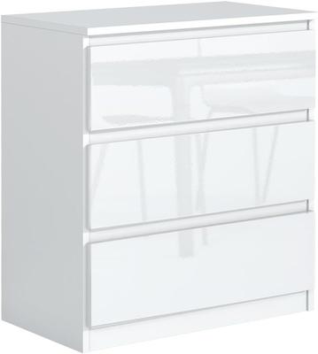 Chest of Drawers 3 Drawers White Half