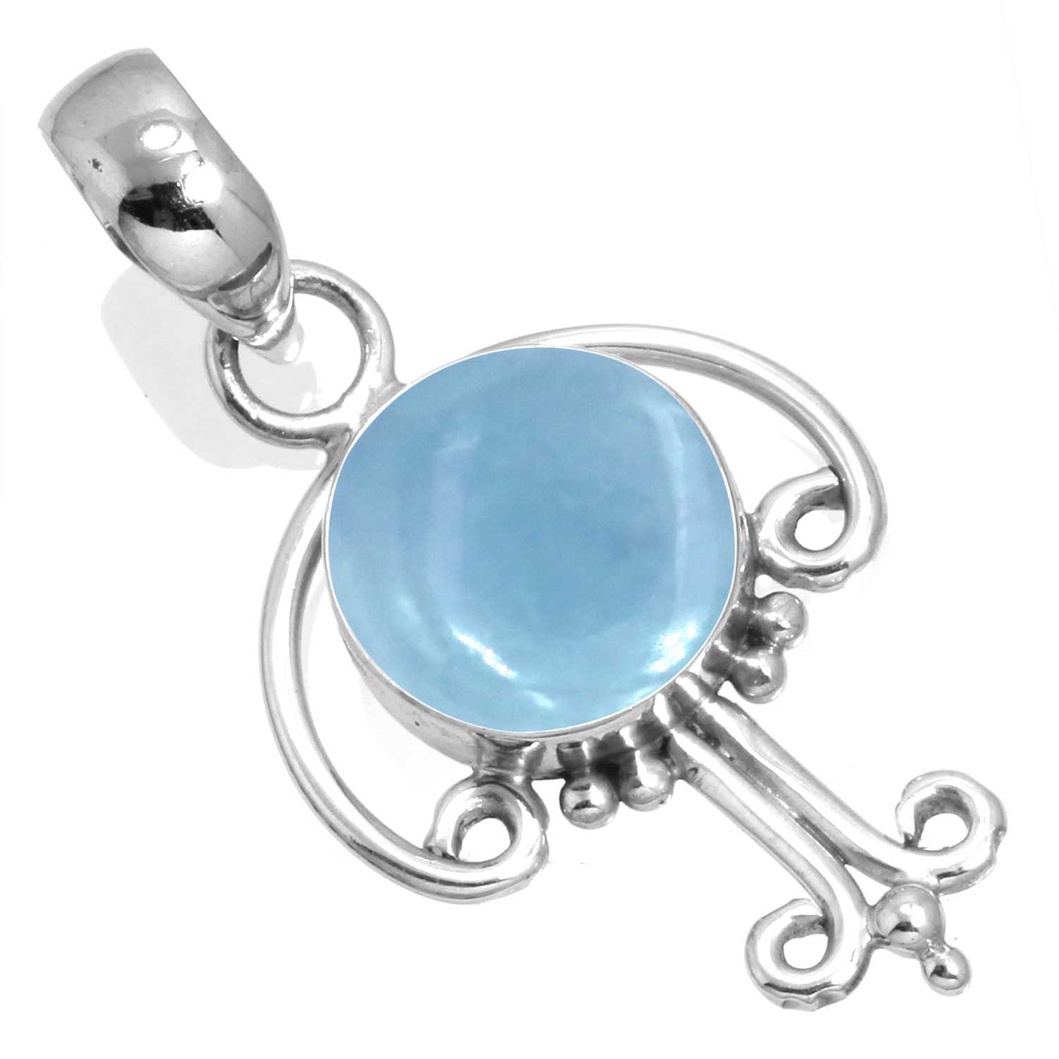 

925 Sterling Silver Pendant Women Gemstone Handmade Jewelry Birthday Gift Amazonite Angelite Blue Opal Botswana Agate Mohave Azurite Chrysocolla