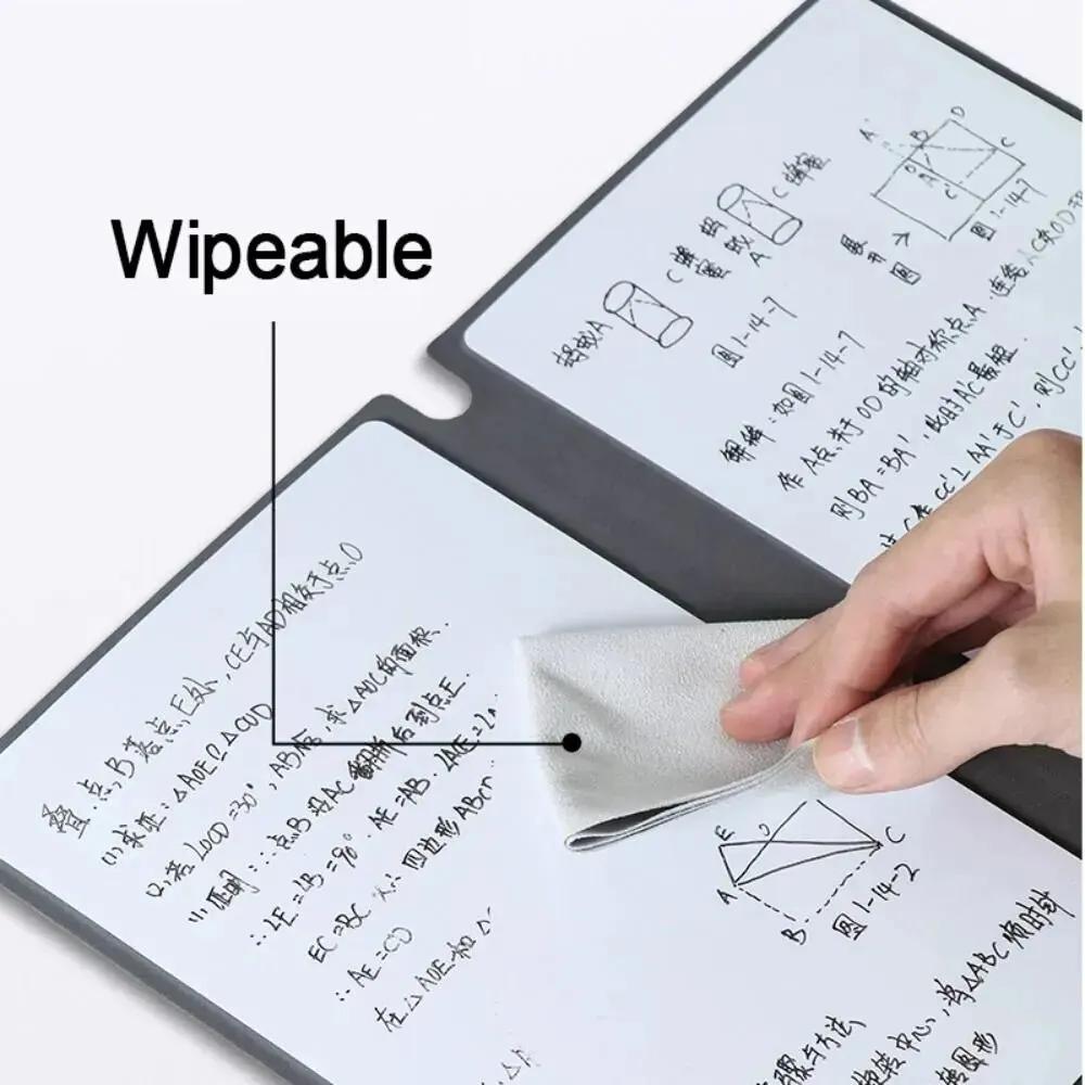 1 ks opakovaně použitelná sada notebooků na bílou tabuli s perem na vymazávání hadříkem Kožený poznámkový blok Týdenní plánovač Přenosná stylová kancelář