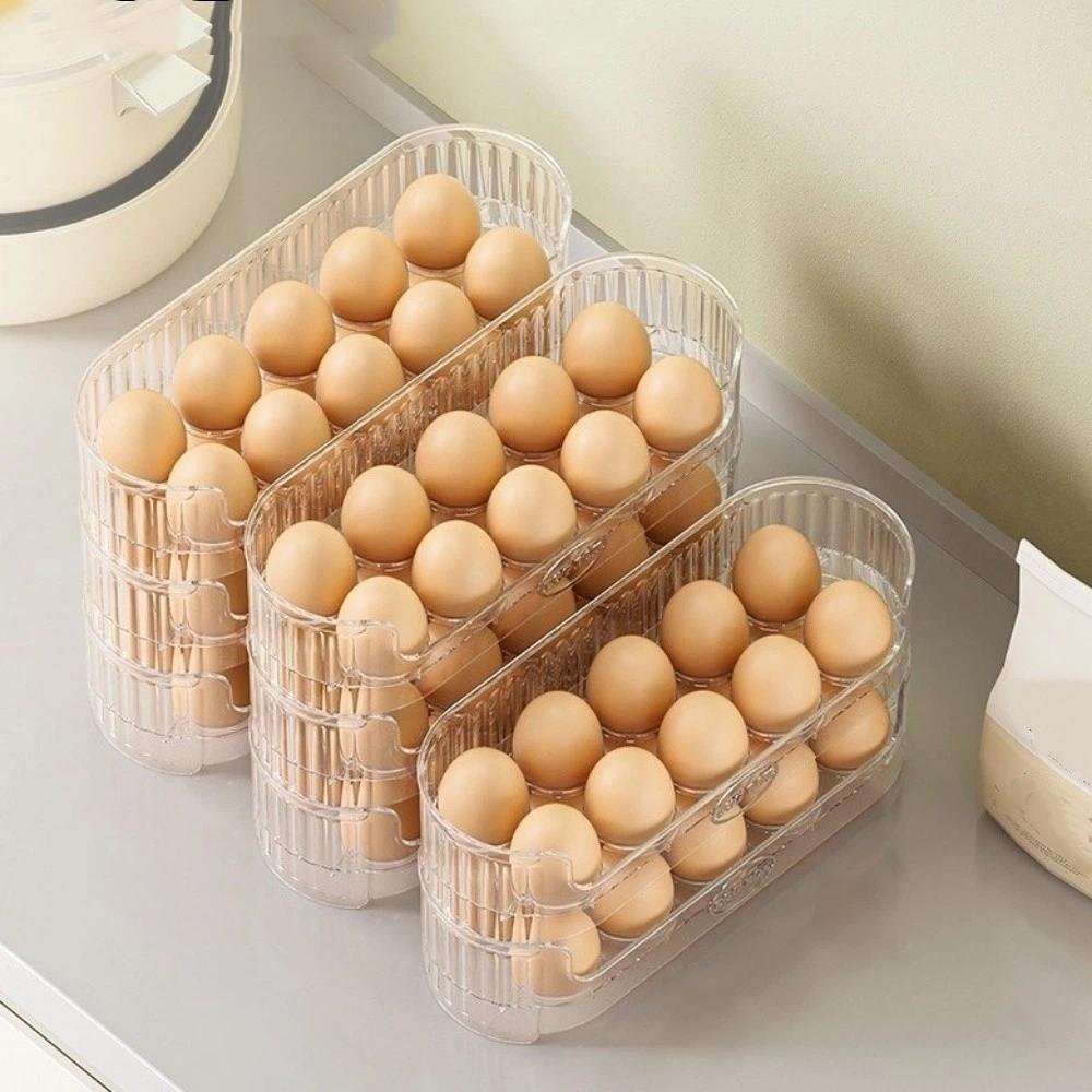 Large Capacity Fridge Egg Holder Plastic Egg Fresh-keeping Case  for Kitchen