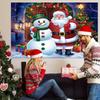 1Pcs Christmas Snowman Santa Tree Decoration Background Winter Backdrop For Photo Studio Photo Booth Party