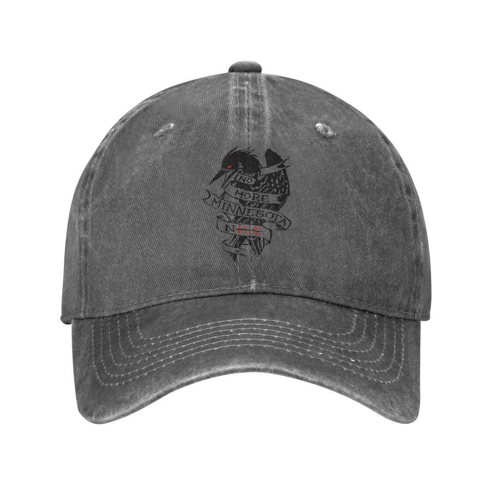 Rebel Loon No More Minnesota Nice  Washed Baseball Cap  Y2k Funny Sun Trucker Hat Summer Unisex Women Outdoor Sport Snapback Cap