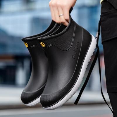 Stivali da Pioggia da Uomo a Tubo Corto, Stivali da Pioggia Impermeabili, Scarpe di Gomma, Scarpe da Acqua per Cucina, Copriscarpe