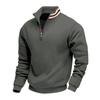 Mens Thick Fleece Loose Stand Collar Half Zip Casual Warm Sports Sweatshirt