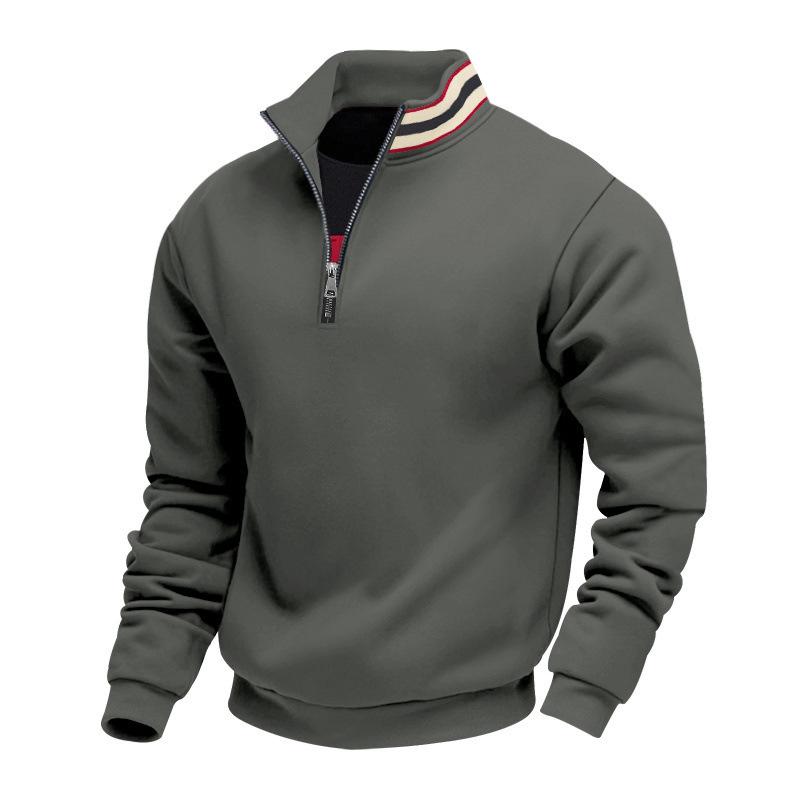 Mens Thick Fleece Loose Stand Collar Half Zip Casual Warm Sports Sweatshirt