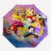 Disney Princesses, Fantasy Castle Themed Automatic Opening and Closing Umbrella, Brightly Colored 8-rib Portable Umbrella, Suitable for Men and Women,