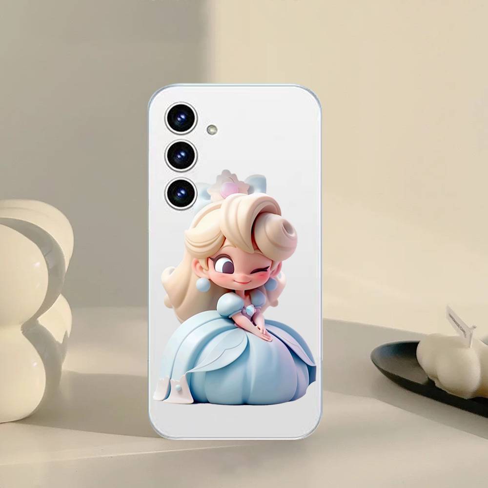 Cute Princess Phone Case For Samsung Galaxy S21 S22 S23 S24 S25ULTRA FE Ultra Plus5G A52S Transparent Cover