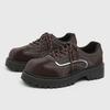 Men's Leather Derby Shoes Thick Soles Lace-up Shoe-Style Wide-Toe Casual Loafers#Business British Formal Luxury Black Driving