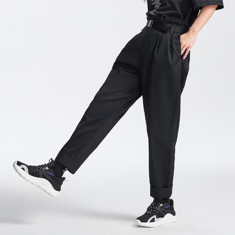 Li Ning Sports Fashion Series Straight Leg Casual Sports Pants Women Pants Black AKXR080-2