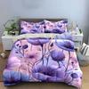 Elegant Purple Floral Three-Piece Set Kid'S And Adults' Bedroom Decor, Exquisite Three-Piece Bedding Set Gift