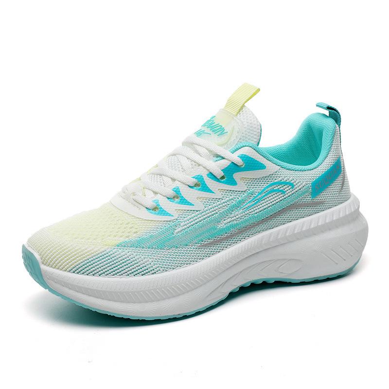 Women's Fashion Flyknit Sneakers - Lightweight, Breathable, Thick Sole Casual Shoes for Outdoor Activities