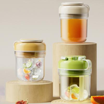 Hacedor de cubitos de hielo y vaso portátil 2 en 1 con pajita, a prueba de fugas, plástico sin BPA, molde de silicona de fácil desmoldeo para bebidas frías, viajes, exterior