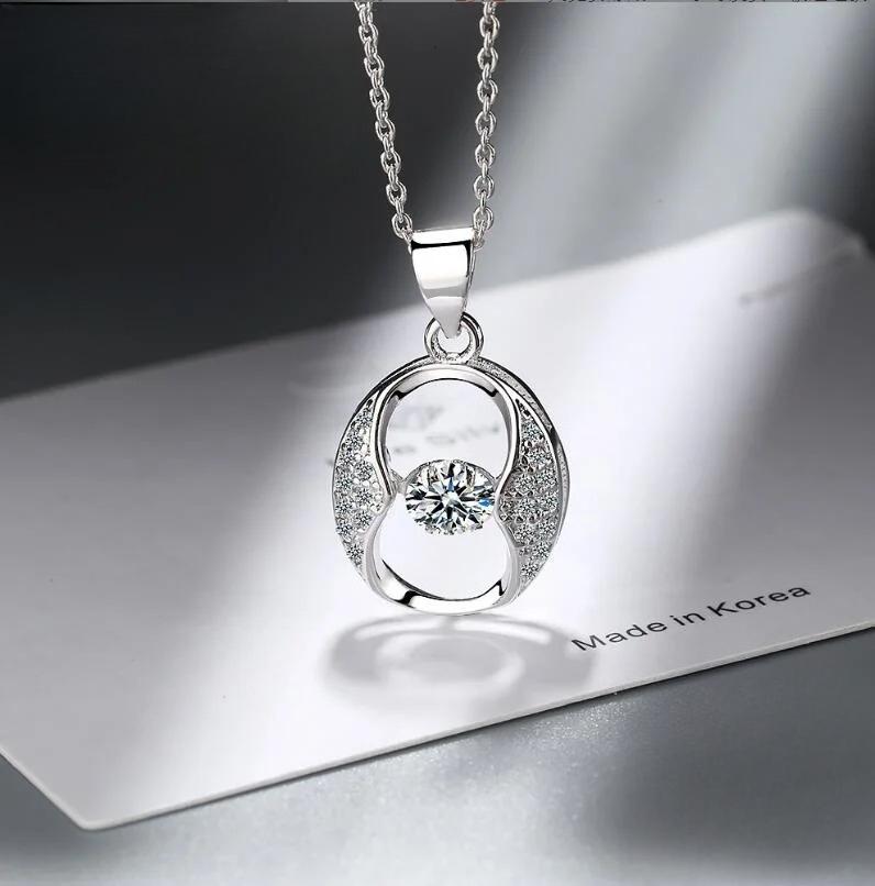 Moissanite Necklace Halo Pendant 0.5ct 925 Sterling Silver Lab Diamond Necklace Colar De Prata for Women Party Gift
