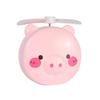 Pink Cartoon Handy Mirror Portable Women Cute Makeup Mirror LED Fan Girls Dressing Supplies
