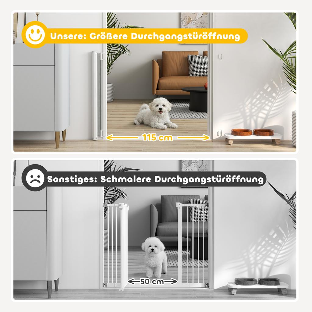 Retractable Pet Safety Gate, Folding Dog Barrier, Grey