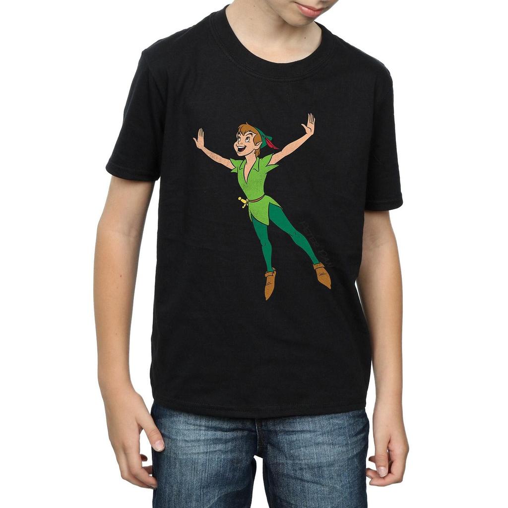 Peter Pan Chłopięcy, klasyczny, bawełniany T-shirt z motywem latania