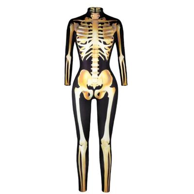 Halloween Scary Costumes Skeleton Bodysuit Skull Dresses 3D Print Ghost Zombie Disfraz Carnival Party Stage Performance Clothing
