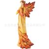 Autumn Angel Resin Figurine Standing Decorative Sculpture with Leaf Wings and Flowing Dress for Home Office Display and Seasonal Decoration