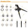 Grommet Tool Kit 8mm 10mm 12mm Hand Press Multi-Size Eyelet Pliers Kit with 900 Grommet Supplies & Hollow Hole Punch Tool Handheld Eyelet Setter