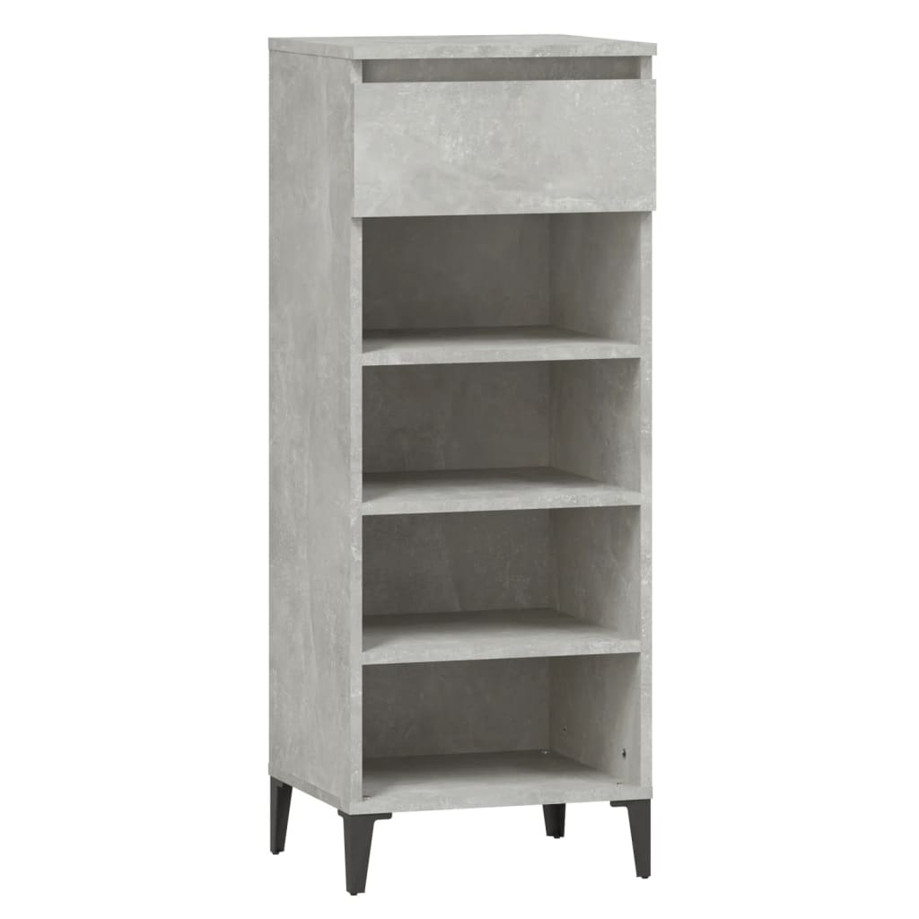 Shoe Rack Concrete Grey 40 X 36 X 105 Cm Engineered Wood