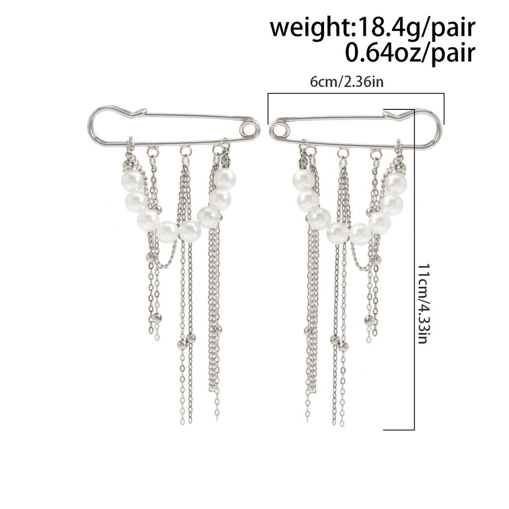 Trendy Tassel Chain Brooches for Women Handmade Beaded Pearl Chain Anklet Women 2025 Detachable Trouser Brooch Jewelry Gift