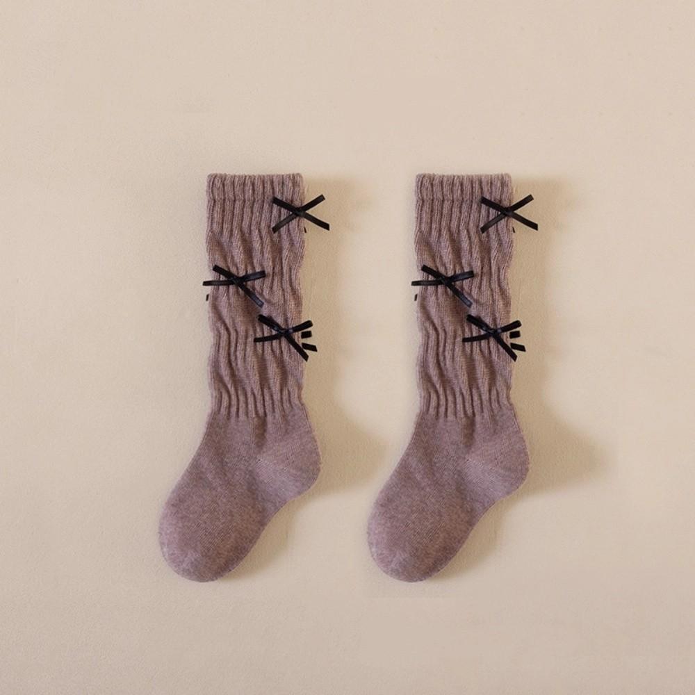 Korean Style Long Girls Socks Solid Color Grils Stocking Soft Pile-up Socks  1-5 Year