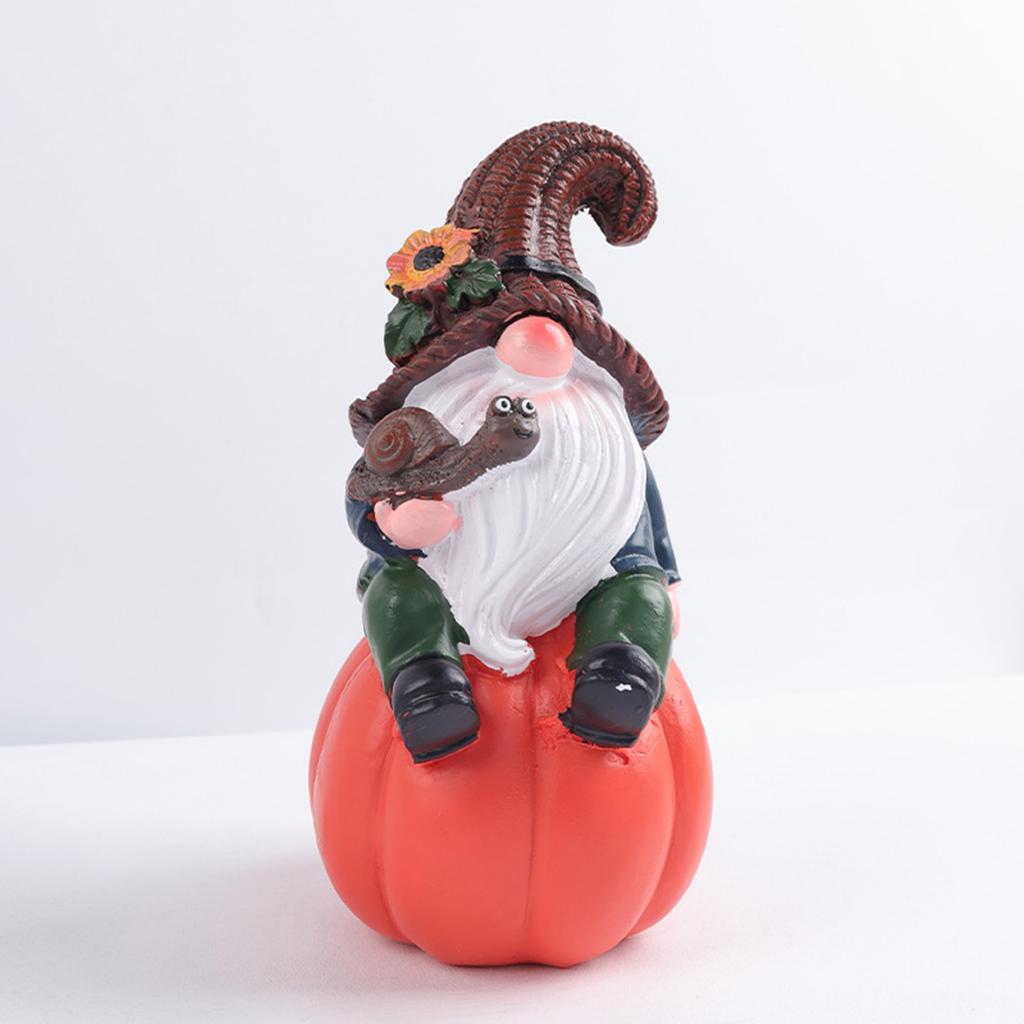 Halloween Gnome Witches Decoration, Black With Orange Bows, Handmade Table Decor With Cauldron, Spooky Resin Statue Scandinavian Gnomes