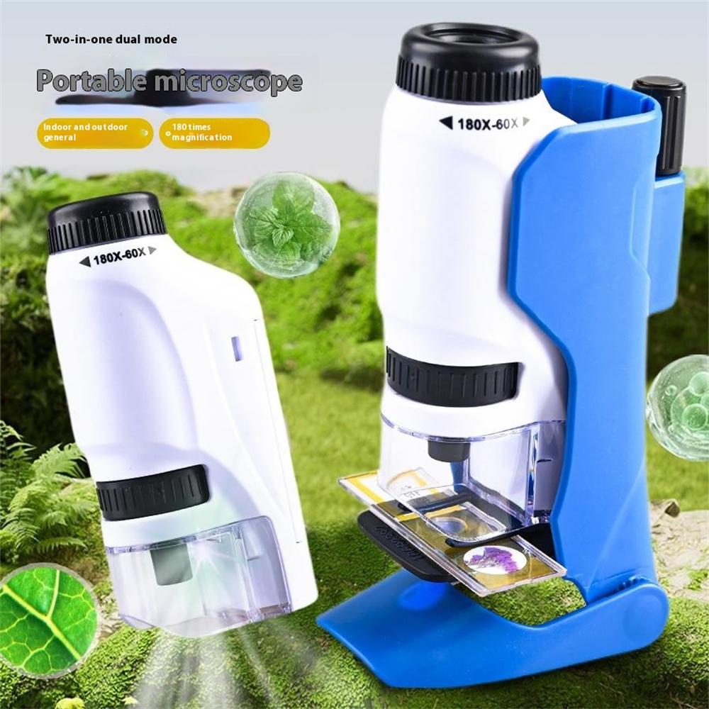 2228 Portable Handheld Microscope 180X Biological Magnification Students Outdoor Observe Science Toy