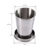 S M L Stainless Steel Travel Folding Cup Camp Keychain Retractable Telescopic Foldable