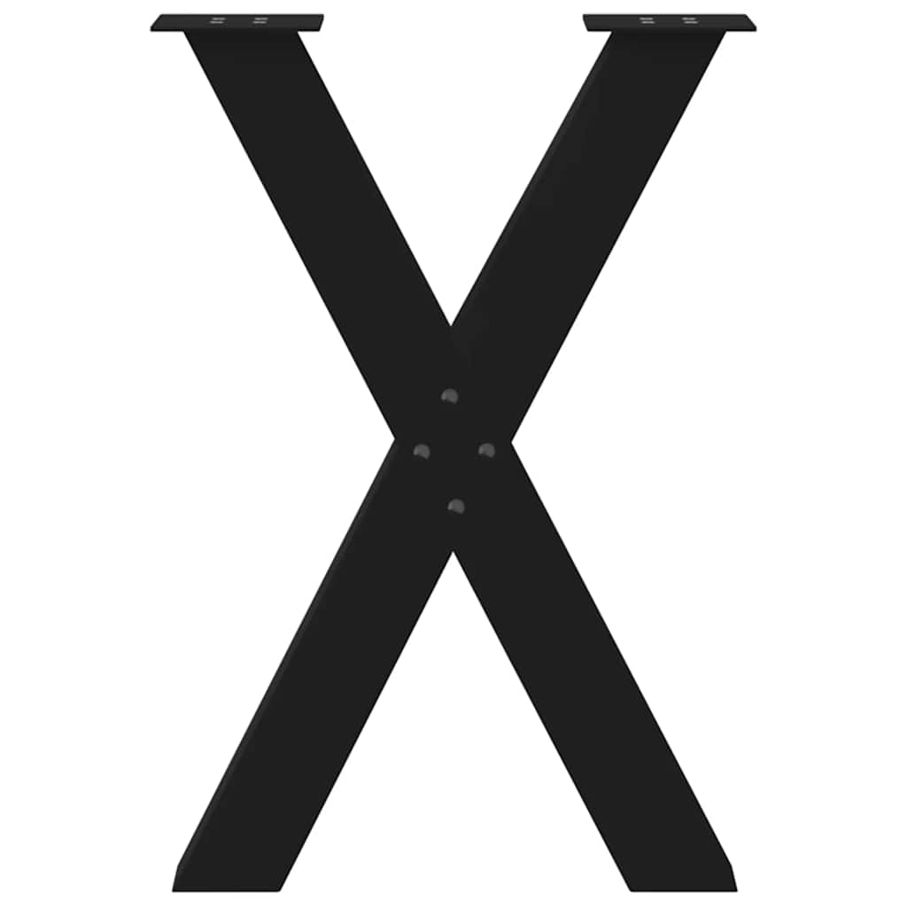 Vidaxl Dining Table Legs, 2 Pcs, Black, 60X(72-73) Cm, Steel