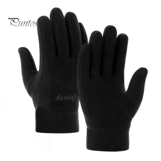 Insulated Winter Gloves 1 Pair Polar Fleece Men Women Warm Outdoor Cycling Driving Windproof Non-Slip Soft Thickened Cozy