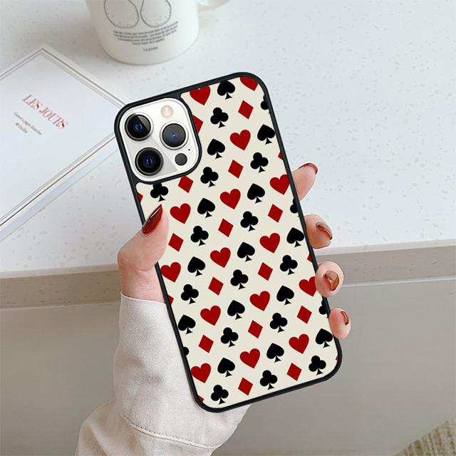 Playing Cards Suit Symbols Phone Case For iPhone 17 Air 13 12 14 15 16 Cover For Apple Pro Max 6S Plus Coque