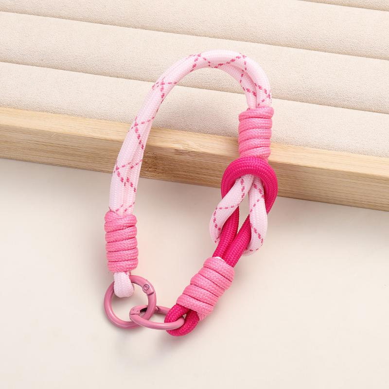 1Pcs Double Knot Hand Woven Rope Keychain Hanging Chain Ring Cord Phone Lanyard Anti-Loss Rope Keyring Wrist Strap