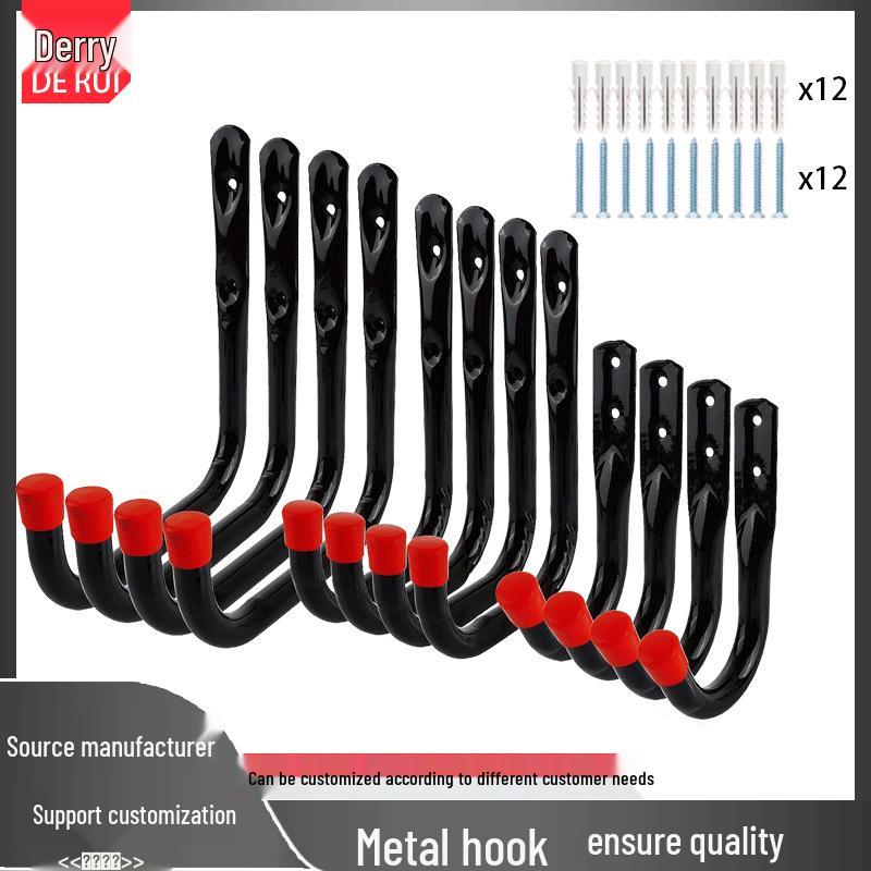 

Міцний металевий гачок для велосипеда для зберігання та організації в гаражі 3 inch 14.5x19.5 cm (H x L) Single червоний