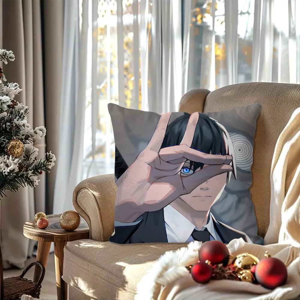 Hayakawa Aki Anime Chainsaw Man Pillow Case Square Pillow Bedroom Sofa Leisure Comfort CushionLiving Room Home Decoration 40X40