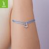 S925 Sterlingsilber Glücks-Fünfzackstern-Armband, Blaues Verstellbares Stern-Armband Schmuck