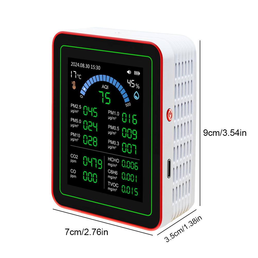 18 In 1 Professional Air Quality Detector Detect 6AQI HCHO PM2.5 PM10 CO2 Portable Air Quality Tester for Home Hotel Office Car 1